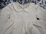 SHEIN Party Wear  White With Golden Shiny Thread Work Baby Dress