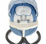 Automatic swing rocker with adjustable speed along with food tray and safety belt