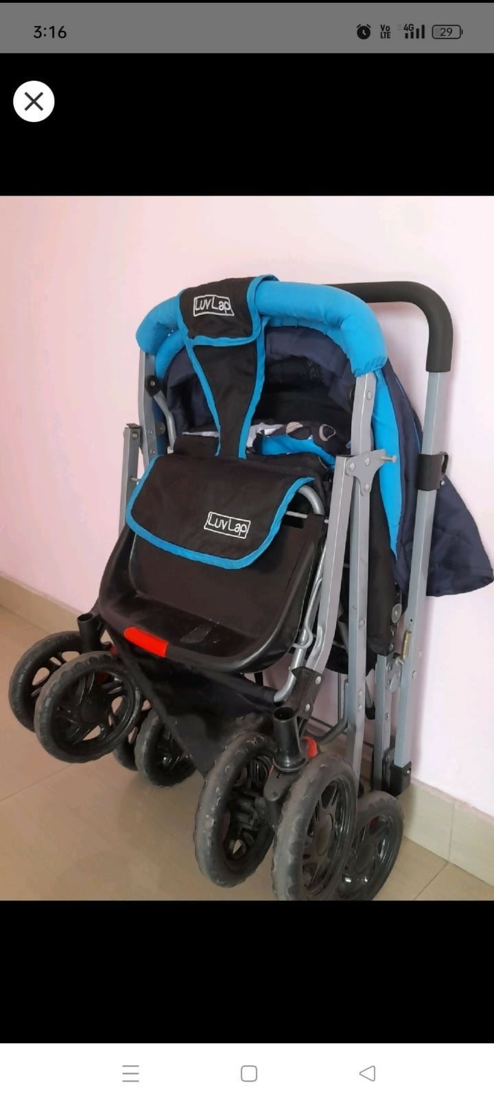 LUVLAP stroller/pram for baby – safe, foldable, and comfortable for daily outings.