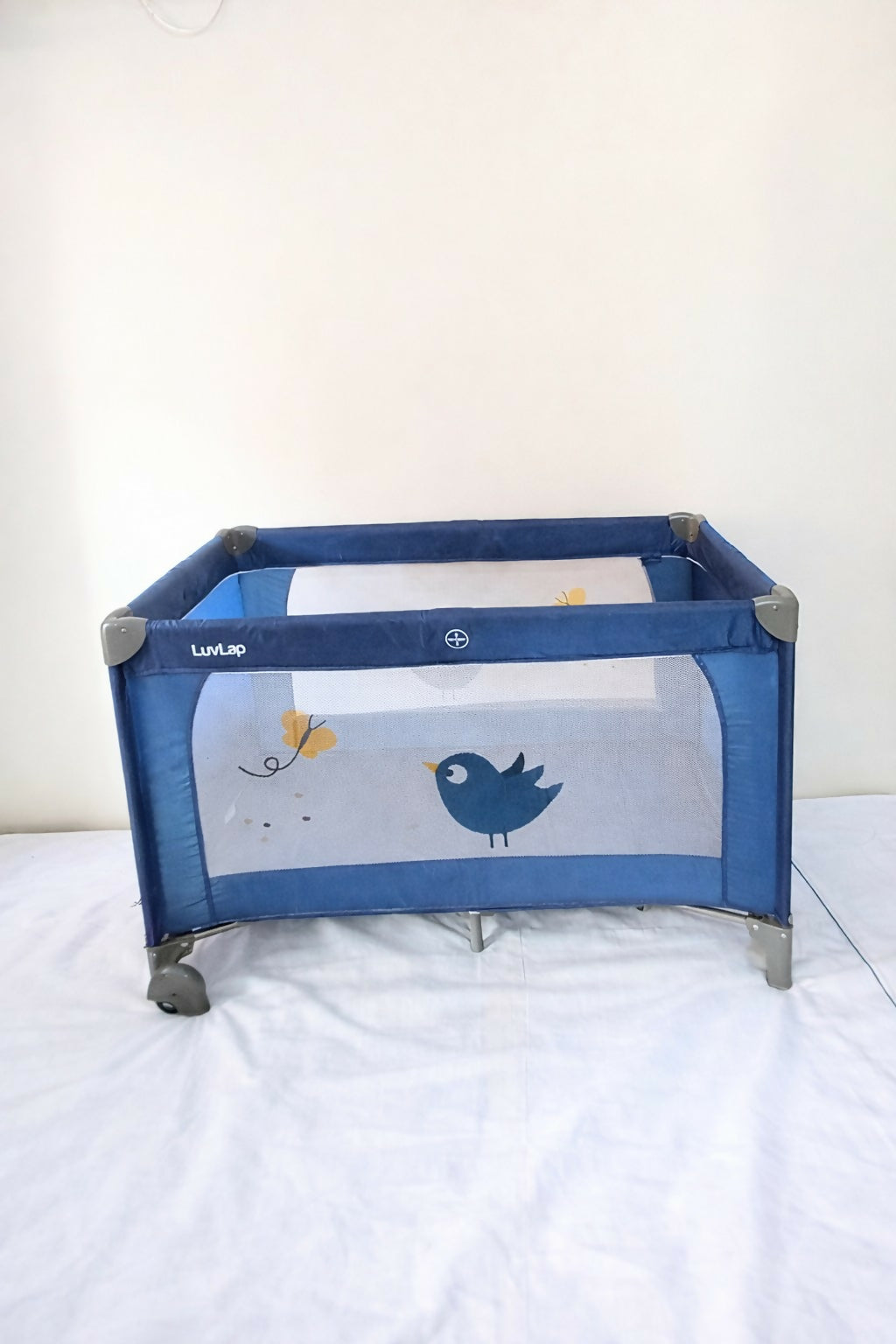 LUVLAP Foldable Baby Playpen Indoor Safety Play Yard, blue 