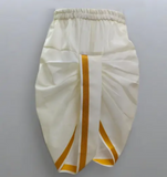 White pants with gold stripes 