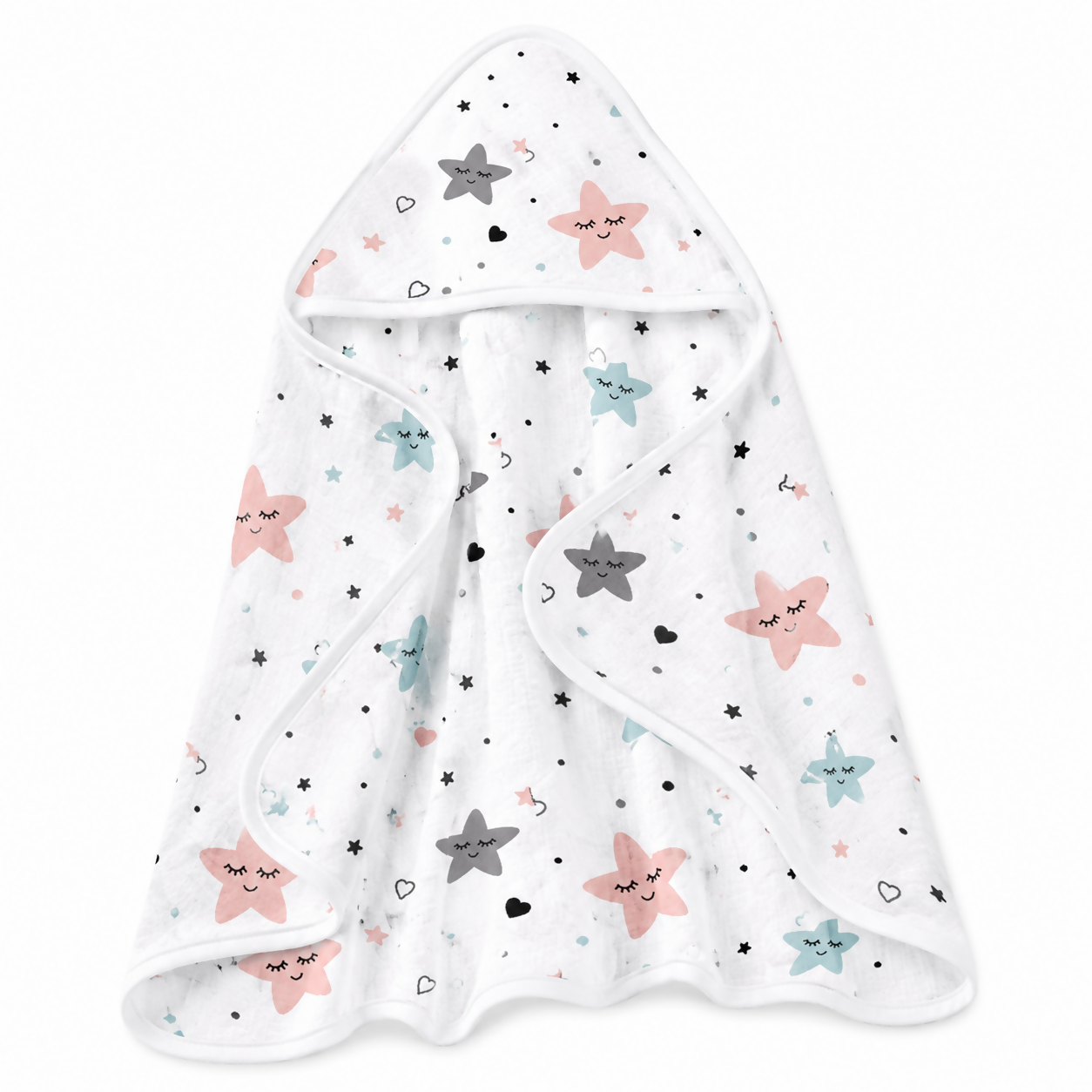 Muslin Cotton Hooded Towel | 70X70 Cm | Single Layer Towel