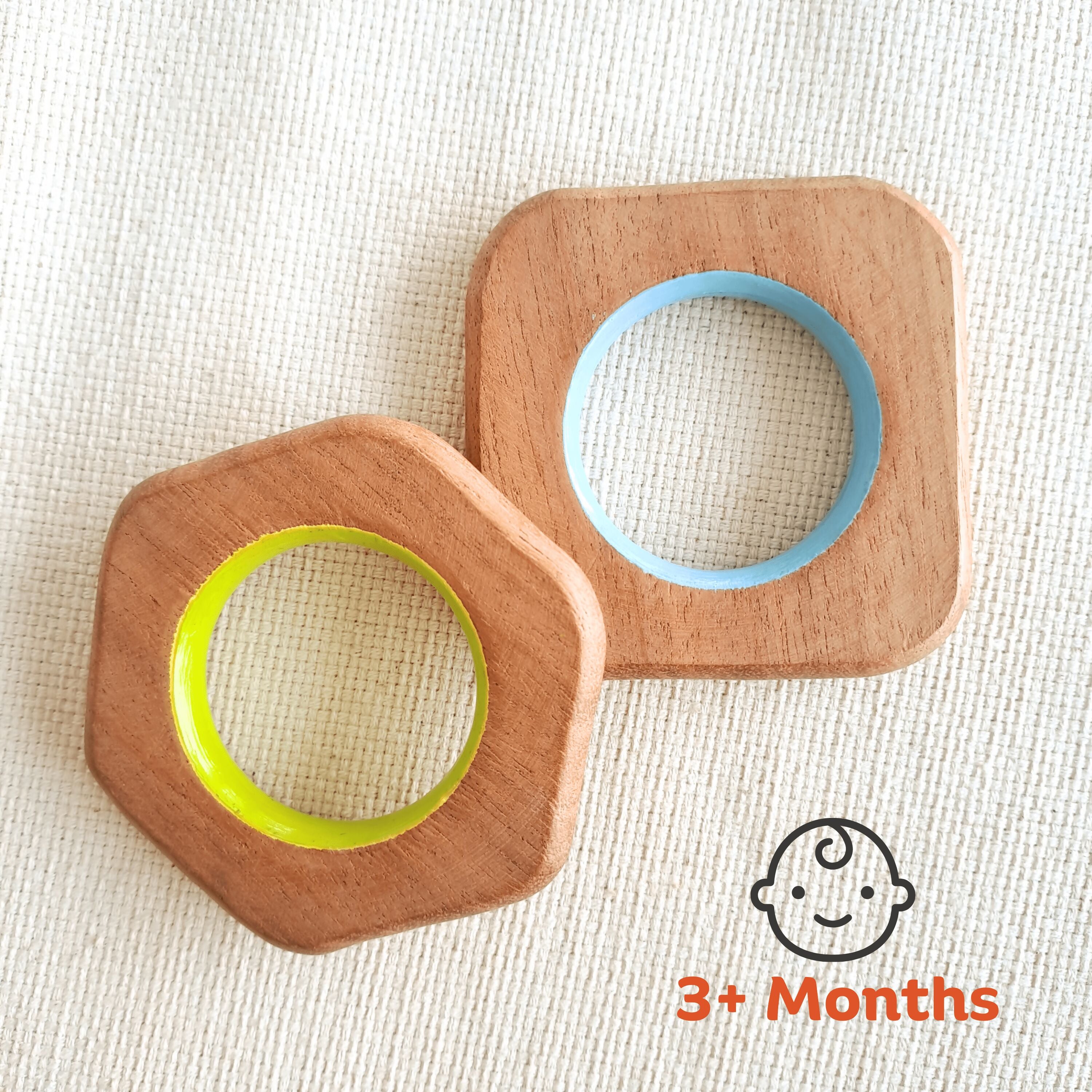 Explore shapes and soothe gums with Babycov's Cute Neem Wood Teethers - natural comfort for safe and playful chewing!