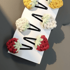 Set of floral-themed hair clips 
