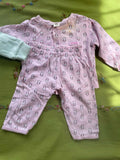Toffee House, Cucumber, Pink Rabbit - Pyjama TShirt set - Pink, Light green and yellow (Set of 3)