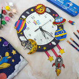 Transform your child's room into a cosmic sanctuary with the Cosmic Creations DIY Space Exploration Clock Kit. 