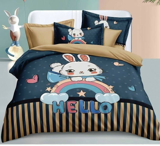 Bedding set with cartoon rabbit design