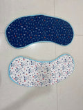 Babyhug cotton burp cloth set with bear print in navy blue and white, gently used with slight stain on one cloth, soft and absorbent fabric