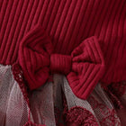 Girls Maroon Butterfly Net Party Dress with Bow
