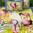 Flamingo and floral patterned bedsheet set with pillows 