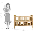 BABYHUG Kelly Wooden Cot / Crib With Detachable Bassinet & Mosquito Net