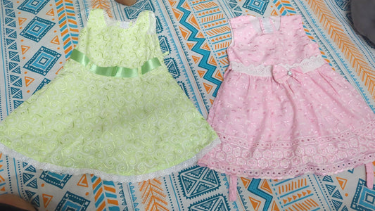 Dress your little princess in enchanting style with our Pink and Green Frock/Dress collection, perfect for every magical moment!