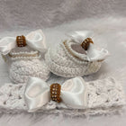 Crochet baby girl booties