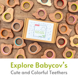 Explore shapes and soothe gums with Babycov's Cute Neem Wood Teethers - natural comfort for safe and playful chewing!