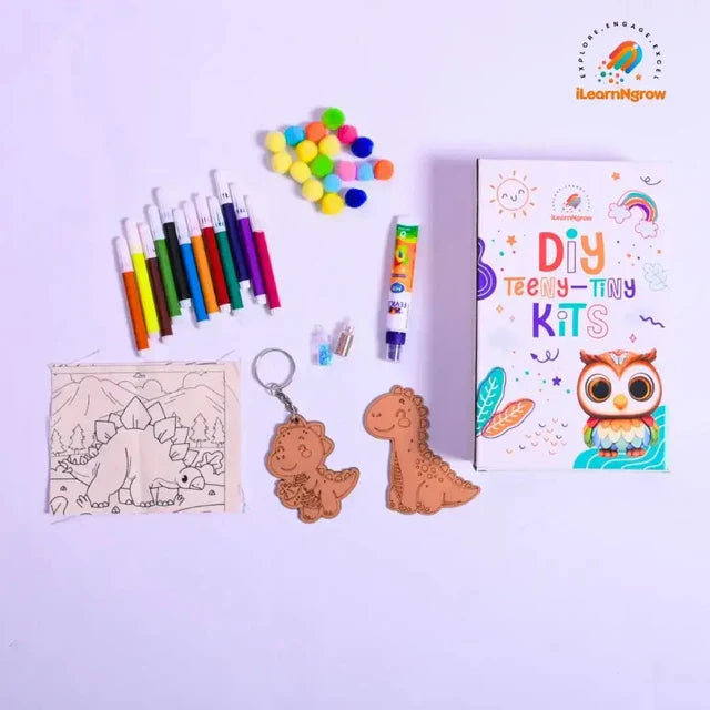 I LEARNN GROW Teeny Tiny Pen Stand + Teeny Tiny Fridge Magnet + Teeny Tiny Dino Painting Kit