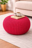 Knitted Cotton Heavy Pouf Stool – Premium Handcrafted Seating & Decor Accent