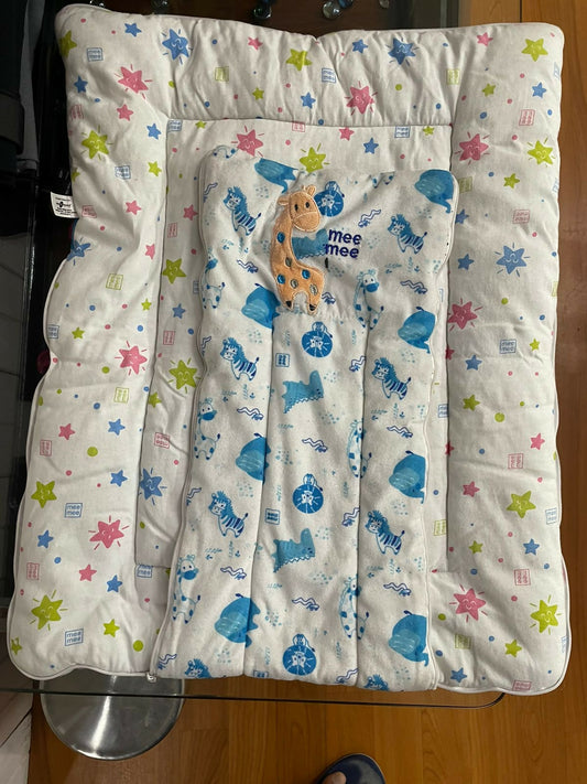 MEE MEE Baby Cozy/Warm Carry Nest Sleeping Bag & Mattress for Newborn Babies (Blue)