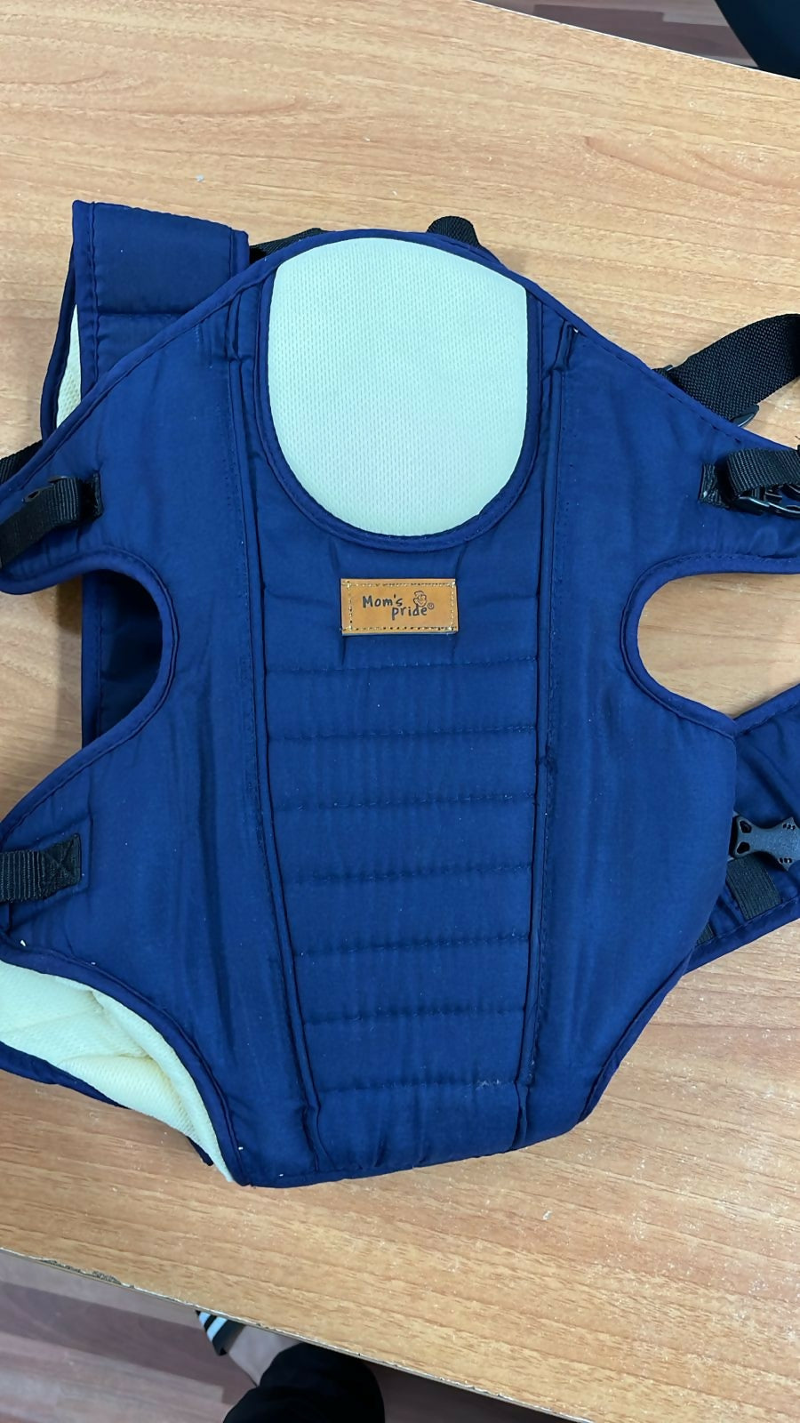 MOM'S PRIDE Baby Carrier Bag for 0 to 18 Month Baby, with 3 Carry Positions for 0 to 18 Months Baby, Max Weight Up to 12 Kgs (Dark Blue-Cream)