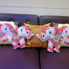 Colorful elephant-shaped cushions and pillows