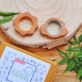 Explore shapes and soothe gums with Babycov's Cute Neem Wood Teethers - natural comfort for safe and playful chewing!