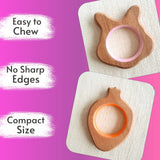 BABYCOV Cute Rabbit and Carrot Natural Neem Wood Teethers for Babies | Natural and Safe | Goodness of Organic Neem Wood | Both Chewing and Grasping Toy | Set of 2 (Age 4+ Months) - PyaraBaby