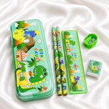 iLearnNGrow Dino Theme Stationery Rakhi Combo – Dino Pencil Box Set with Dino Rakhi for Kids