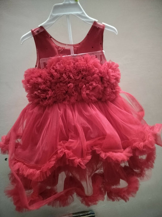 Red Party Wear Frock For Baby Girl