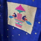 Indigo Paithani Peacock Patch Frock & Kurta Pajama Twinning Combo