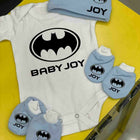 Personalised Romper with Mittens & Cap Set