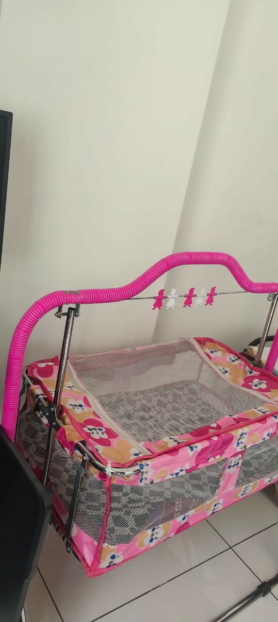 Foldable Baby Jhula / Cradle,pink 