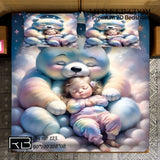 Children's bedding set with a bear and child design