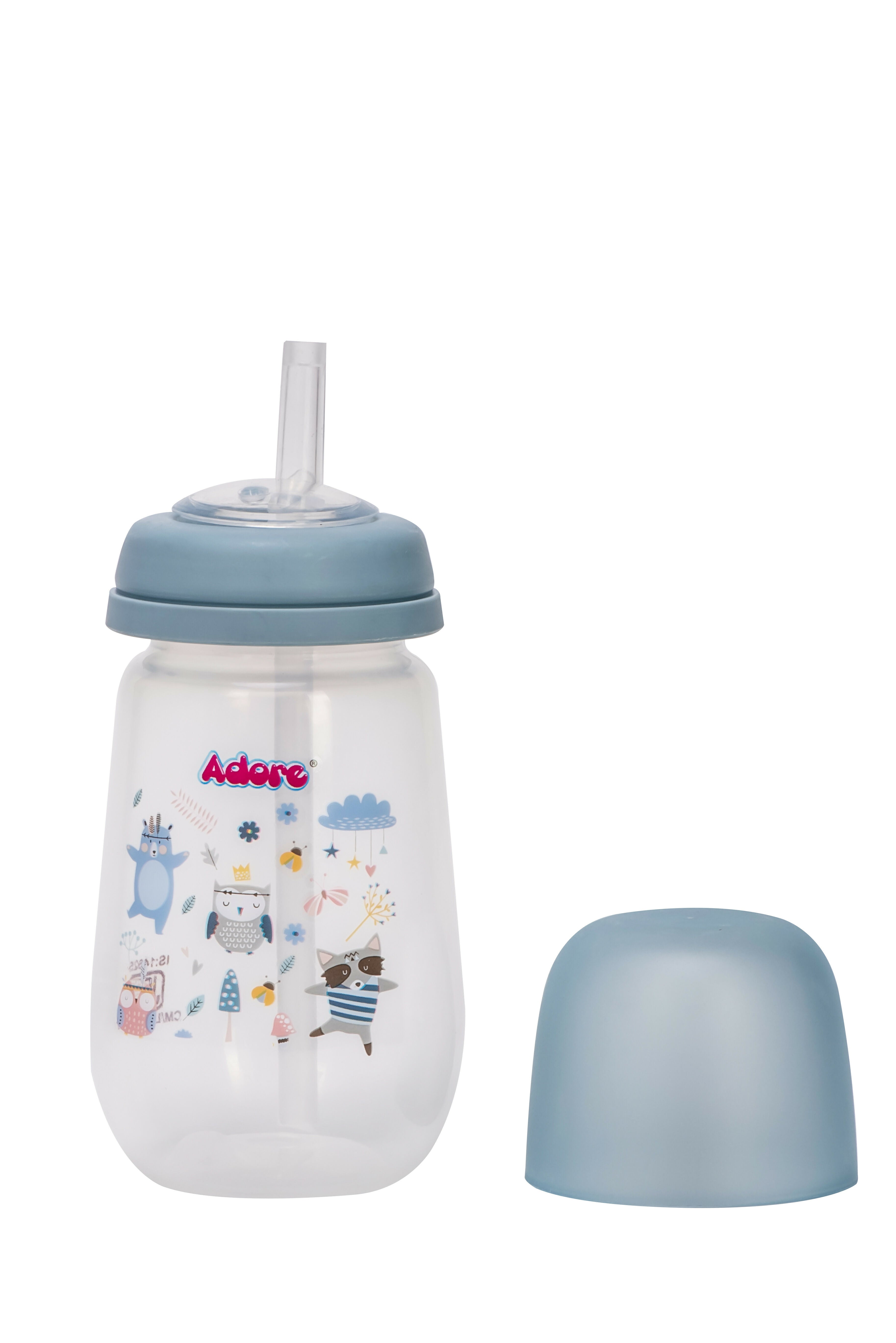 ADORE Zeta Wideneck Straw Sipper- Spill Proof- 250ml - PyaraBaby