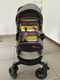 R FOR RABBIT chocolate stroller(360deg rotating wheels) with reversible handle, multiple recline and food table