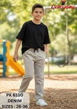 Everyday Boys Comfort Fit Casual Denim Trousers – Beige