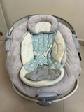 Juniors baby rocker, some used condition with slight fabric discoloration, comfortable and sturdy rocker for infants