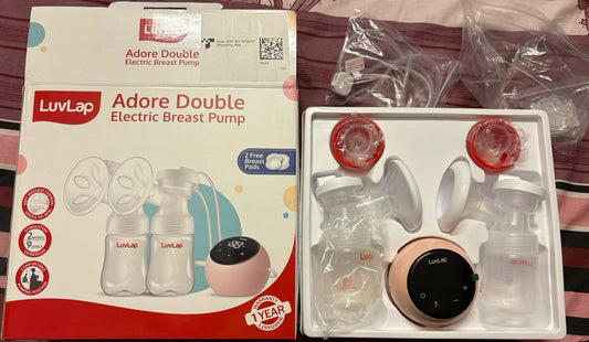 LUVLAP Adore double electric breast pump for efficient, comfortable, and quick milk expression.