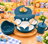 Silicone Dinner Set for Kids – Plate, Bowl, Spoon, Fork & Sipper