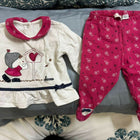 Keep your baby snug during mild chilly days with this soft cotton top and bottom set. 