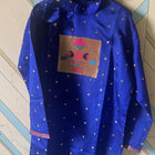 Indigo Paithani Peacock Patch Frock & Kurta Pajama Twinning Combo