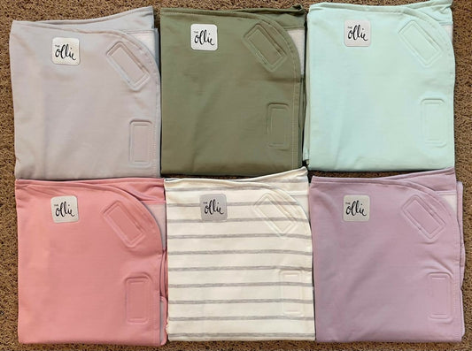 OLLIE Kids Swaddle Blanket with Inside Brush Fabric