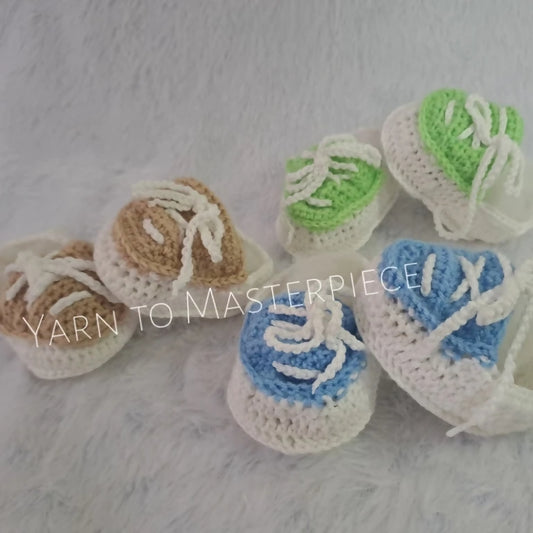Crochet baptism cap and booties set