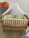 LUVLAP Crib/Cot Cum Rocker Along With Mosquito Net+ Mattress+ Mattress Protector+ Reversible Cot Bumper (120L x 102W x 71H Centimeters)