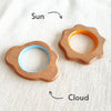 BABYCOV Cute Cloud and Sun Natural Neem Wood Teethers for Babies | Natural and Safe | Goodness of Organic Neem Wood | Both Chewing and Grasping Toy | Set of 2 (Age 4+ Months)