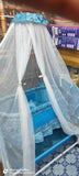Baby Jhula with Mosquito Net & Storage Basket – Blue Color