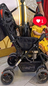 BABYHUG Cocoon Stroller with Adjustable Canopy & Reversible Handle – Mud Night Black