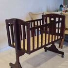 R for Rabbit Dream Time Baby Wooden Cradle – Safe and Comfortable Baby Cot & Crib with Bedding Set and Wheel Lock Function.