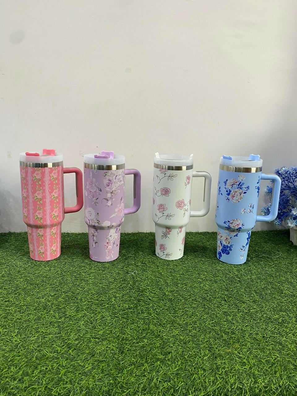 Personalized 1200ml Floral Tumbler – Available in 4 Shades