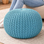 Knitted Cotton Heavy Pouf Stool – Premium Handcrafted Seating & Decor Accent
