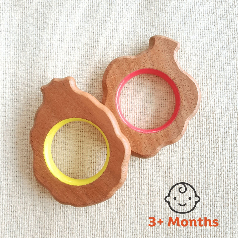 Explore shapes and soothe gums with Babycov's Cute Neem Wood Teethers - natural comfort for safe and playful chewing!