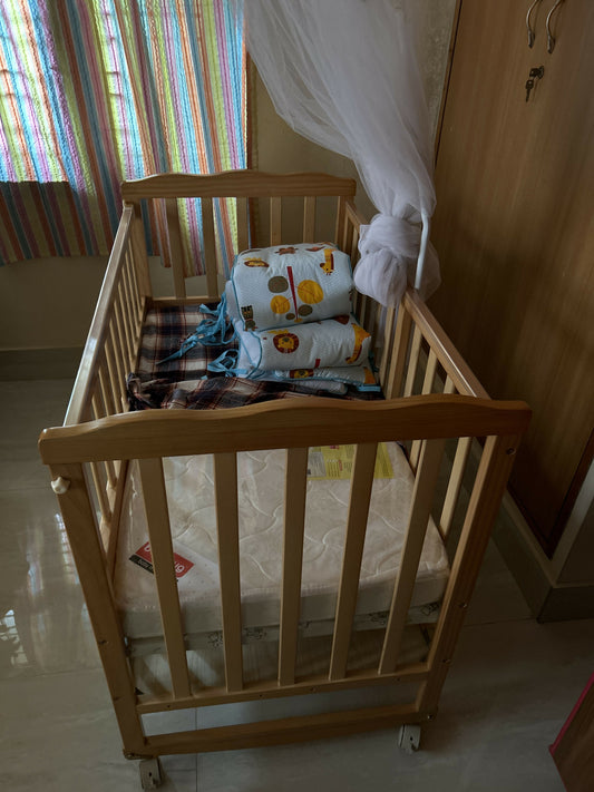 BABYHUG Montana Wooden Cot/ Crib  Dimensions: L107×W60×H85 cm